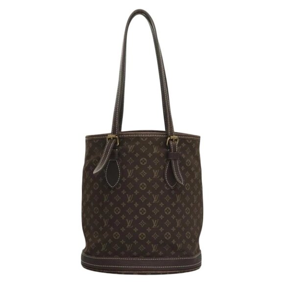 LOUIS VUITTON Monogram Mini Lin Bucket PM Shoulder Bag Brown - Picture 2 of 11